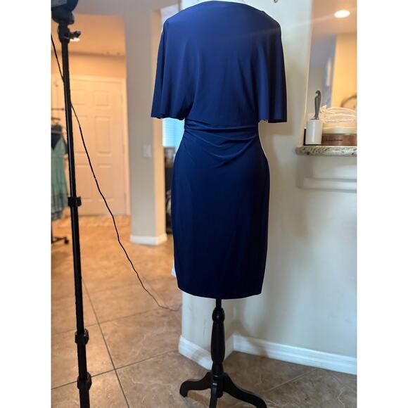 Lauren Ralph Lauren Navy/White Color block Elbow Sleeve Day Dress 6 MSRP $124 - Picture 4 of 4